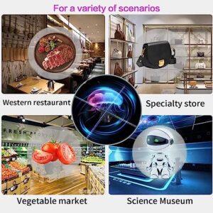 3D Hologram Fan HD Hologram Projector Advertising LED 4 Leaves Tabletop Holographic Fan Display for Business Store Advertising Display Christmas