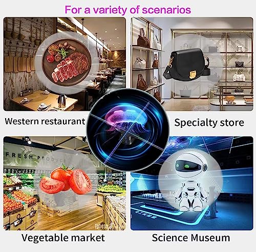 3D Hologram Fan HD Hologram Projector Advertising LED 4 Leaves Tabletop Holographic Fan Display for Business Store Advertising Display Christmas