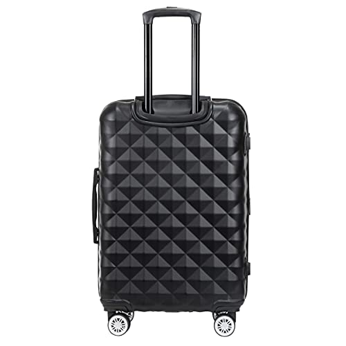 Kenneth Cole Reaction Diamond Tower Collection Lightweight Hardside Expandable 8-Wheel Spinner Travel Luggage, Black, 24-Inch Checked