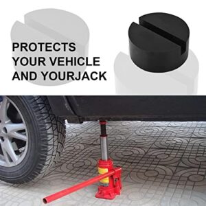 2Pcs Rubber Jack Pads (Slotted Pucks)-Universal Jack Stand Pad Adapter Pinch Weld Side Frame Rail Protector,Frame Rail Protector Puck/Pad Keeps Pinch Weld, Paint and Metal Safe