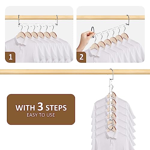 ZEDODIER 4 Pack Space Saving Hangers, Metal Magic Hangers Hooks for Closet, Multiple Hangers in One, Space Saver Closet Organizers and Storage, Apartment College Dorm Room Essentials