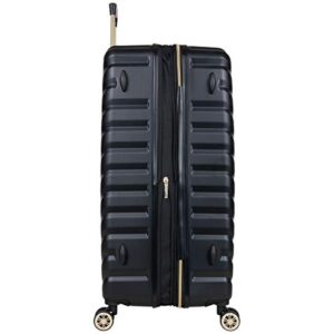 Kenneth Cole Reaction "Madison Square" Women's Luggage Lightweight Hardside Chevron Expandable 8-Wheel Spinner Checked Suitcase, 24-inch Checked, Black