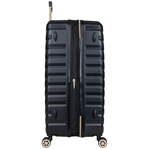 Kenneth Cole Reaction "Madison Square" Women's Luggage Lightweight Hardside Chevron Expandable 8-Wheel Spinner Checked Suitcase, 24-inch Checked, Black