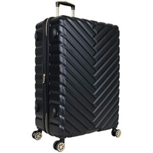 Kenneth Cole Reaction "Madison Square" Women's Luggage Lightweight Hardside Chevron Expandable 8-Wheel Spinner Checked Suitcase, 24-inch Checked, Black