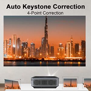 Projector 4K 8K Supported with 5G WiFi Bluetooth 5.0, Movie Auto Focus Projector 1080P Native 300 ANSI 10000 Lumens, Auto Keystone Correction Portable Outdoor Projector Compatible wiht TV Stick, PC