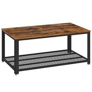 VASAGLE Dining Table Set, Bar Table, Kitchen Table Counter, Industrial, Black UKDT070B01 & Coffee Table for Living Room, 2-Tier Cocktail Table, Center Table Black ULCT61X