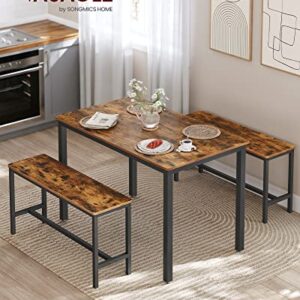 VASAGLE Dining Table Set, Bar Table, Kitchen Table Counter, Industrial, Black UKDT070B01 & Coffee Table for Living Room, 2-Tier Cocktail Table, Center Table Black ULCT61X