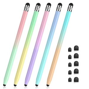 stylus pens for touch screens - stylushome 5 pack stylus pens, 2-in-1 high sensitivity capacitive stylus with 10 extra tips for ipad iphone tablets samsung galaxy all universal touchscreen devices