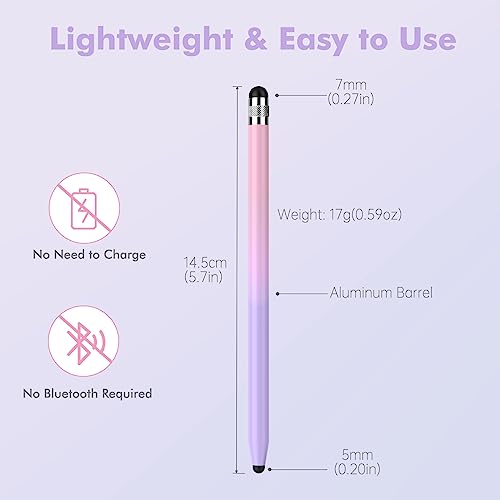 Stylus Pens for Touch Screens - StylusHome 5 Pack Stylus Pens, 2-in-1 High Sensitivity Capacitive Stylus with 10 Extra Tips for iPad iPhone Tablets Samsung Galaxy All Universal Touchscreen Devices