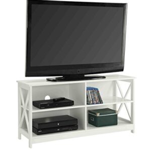 Convenience Concepts Oxford TV Stand, White & Oxford Coffee Table with Shelf, White