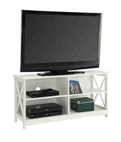 Convenience Concepts Oxford TV Stand, White & Oxford Coffee Table with Shelf, White