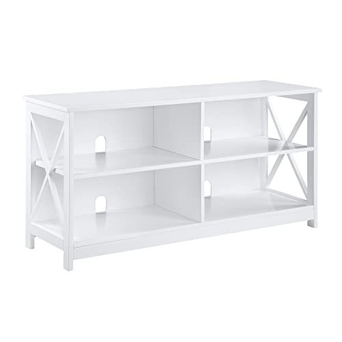 Convenience Concepts Oxford TV Stand, White & Oxford Coffee Table with Shelf, White