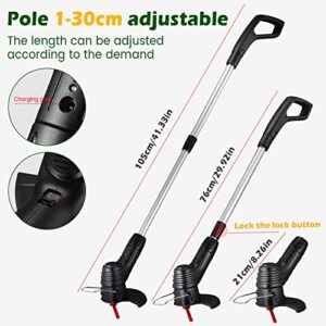 3.7V Cordless Grass Strimmer Sets with Telescopic Rod, Cordless String Trimmer Edger Lawn Tool Battery Powered 1200mAh, Lightweight Grass Trimmer Weed Eater Brush Cutter for Garden Yard