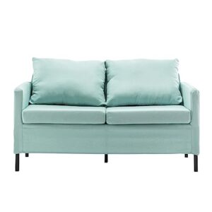 sdadi 51" loveseat sofa couch for living room, love seats 2-seater furniture w/metal legs for compact small space, deep seated comfy sofa for apartment, bedroom, dorm, office (blue)