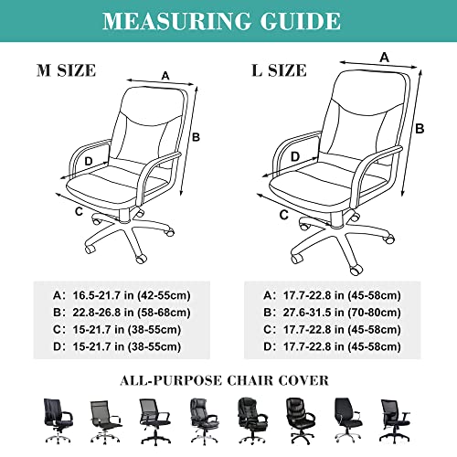 Jin Le Office Chair Cover- Medium, Black- Removable Computer Chair Cover for Office Chair with Zipper for Universal Rotating Chair Desk Chair Cover High Back Chair Seat Washable Protector for Pets