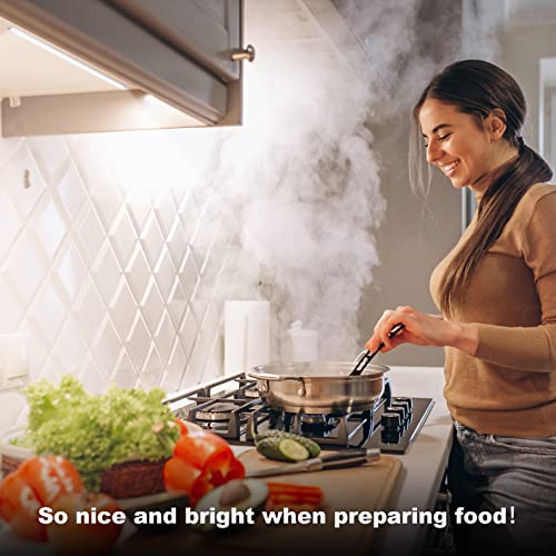 Under Cabinet Lights Plug-in Cold White 6000K, Dimmable LED Under Cabinet Lighting, 4pcs 12 Inch Under Counter Lights for Kitchen with Memory Function, LED Light Bar for Closet, Pantry, Workbench