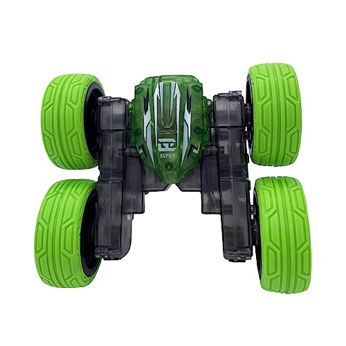 Threeking Small RC Rotating Stunt Cars Flowering Remote Control Car Toys with Lights Double-Sided Driving 360-degree Flips Rotating Car Toy