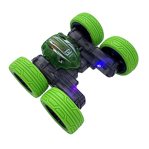 Threeking Small RC Rotating Stunt Cars Flowering Remote Control Car Toys with Lights Double-Sided Driving 360-degree Flips Rotating Car Toy