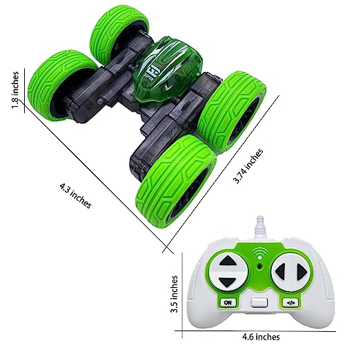 Threeking Small RC Rotating Stunt Cars Flowering Remote Control Car Toys with Lights Double-Sided Driving 360-degree Flips Rotating Car Toy