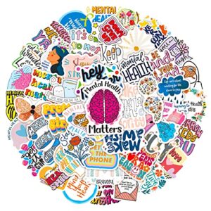 50pcs mental health stickers, kids’stickers,water bottle stickers,laptop stickers, skateboard stickers,luggage stickers,case stickers,waterproof stickers,gift stickers,diy stickers for kids,teens