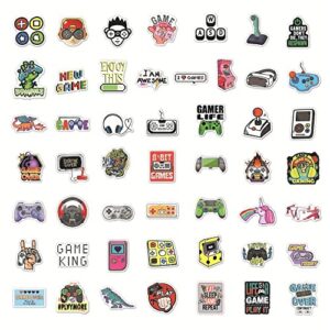 Game Stickers 50PCs Gaming Aesthetic Vinyl Waterproof Decals Game Playing Stickers for Hydro Flask Laptop Water Bottle Stickers for Kids Toddlers Teens Girls Car Helmet Stickers Game Gift Stickers Kids Stickers Toy Stickers DIY Stickers
