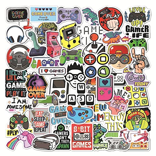 Game Stickers 50PCs Gaming Aesthetic Vinyl Waterproof Decals Game Playing Stickers for Hydro Flask Laptop Water Bottle Stickers for Kids Toddlers Teens Girls Car Helmet Stickers Game Gift Stickers Kids Stickers Toy Stickers DIY Stickers