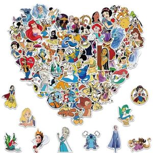 100pcs kids stickers pack princess stickers cute cartoon characters stickers for kids teens waterproof vinyl princess stickers for water bottle gift stickers kids stickers toy stickers diy stickers