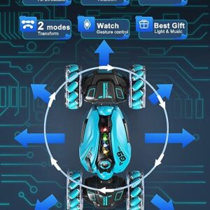 Gesture Rc Car,1:12 4WD 2.4G Hand Controlled Rc Car With Spray, All Terrain Remote Control Car For Boys 8-12,Toys For 7 8 9 10 11 12 Year Old Boys/Girls, Gift Ideas Birthday Chirstams RC Truck-Blue