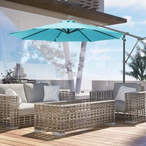 BPS Patio 10FT Off-set Hanging Umbrella Aluminum Cantilever Umbrella,Waterproof UV Protection Outdoor Umbrella with Ventilation for Backyard/Garden