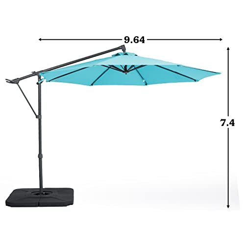 BPS Patio 10FT Off-set Hanging Umbrella Aluminum Cantilever Umbrella,Waterproof UV Protection Outdoor Umbrella with Ventilation for Backyard/Garden