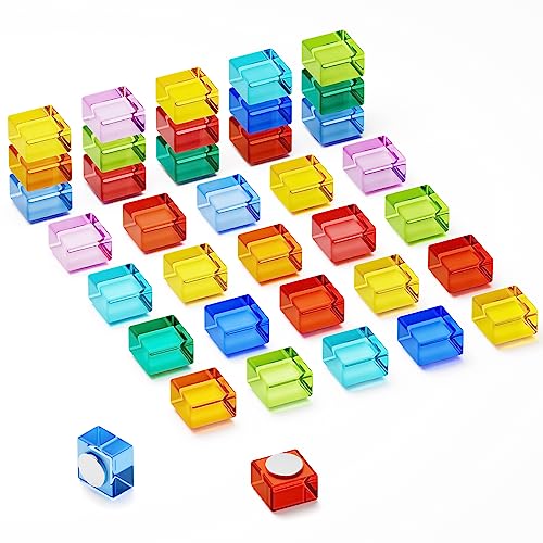 FINDMAG Refrigerator Magnets Colorful Fridge Magnets Locker Glass Magnets Cute Decorative Magnets for Fridge, Whiteboard, School, Office -36 Pack