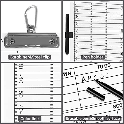 HIGHRAZON Dry Erase Football Coaches Clipboard, Football Lineup Board, Double-Sided White Board with Marker