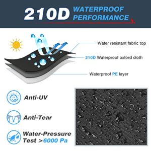 MICTUNING Boat Cover 17-19FT 210D Waterproof Heavy Duty Boat Cover UV Resistant Cover with Adjustable Fixing Straps for V-Hull,Fish&Ski,Pro-Style,Fishing Boat etc