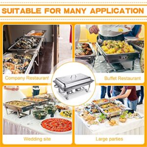 Hoolerry 6 Pcs Chafing Dish Buffet Set 9 Qt Stainless Steel Chafer Full Size Half Size 1/3 Size Chafing Food Pans Rectangular Catering Warmer Set for Parties Banquet Wedding Serving Dining