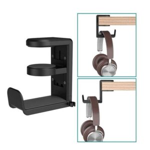 Raonest Headphone Stand Hanger Holder Gaming PC Accessories Headset Stand Under Desk Hook Mount Built