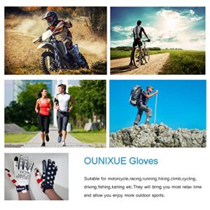 OUNIXUE Touchscreen Motorcycle Gloves for Men and Women,Full Finger Mountain Dirt Biker Gloves,Non-Slip MTB ATV BMX Road Racing,Biking,Riding Cycling Gloves,Motocross Bicycle Sports Gloves