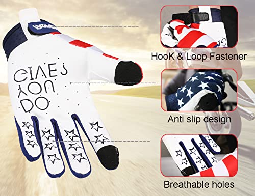 OUNIXUE Touchscreen Motorcycle Gloves for Men and Women,Full Finger Mountain Dirt Biker Gloves,Non-Slip MTB ATV BMX Road Racing,Biking,Riding Cycling Gloves,Motocross Bicycle Sports Gloves