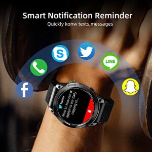 LOKMAT Military Smart Watch for Men,1.45" Full Screen Tactical Watches, Answer/Dial Calls AI Voice Smart Watches for Android iPhones Fitness Tracker Heart Rate/Sleep Monitor/Blood Pressure (Black)