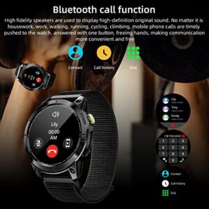 LOKMAT Military Smart Watch for Men,1.45" Full Screen Tactical Watches, Answer/Dial Calls AI Voice Smart Watches for Android iPhones Fitness Tracker Heart Rate/Sleep Monitor/Blood Pressure (Black)