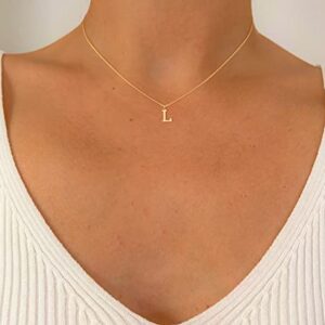 Foxgirl Gold Initial Necklaces for Women, Dainty Box Chain Letter Necklace Tiny B Pendant Choker Necklace Handmade Cute Personalized Letter Name Necklace Gold Jewelry Necklace for Teen Girls Gifts