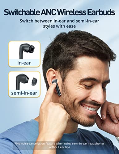 Gsoemon Active Noise Cancelling Wireless Earbuds, Bluetooth 5.3 Earbuds, 3 EQ Stereo Bass Boost Headphones, Bluetooth Earbuds 35 dB Noise Cancelling, 24H Playtime, IPX5, Pass-Through Mode, 4 Mic ENC