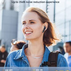 Gsoemon Active Noise Cancelling Wireless Earbuds, Bluetooth 5.3 Earbuds, 3 EQ Stereo Bass Boost Headphones, Bluetooth Earbuds 35 dB Noise Cancelling, 24H Playtime, IPX5, Pass-Through Mode, 4 Mic ENC