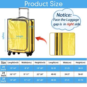 3 Pcs PVC Luggage Cover Waterproof Transparent Suitcase Cover Thicken Luggage Protector for Travel, Fits 20" 24'' 28" Luggage (Navy Blue)