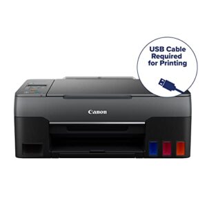 Canon PIXMA G2260 MegaTank All-in-One Wired Color Inkjet Printer, Black - Print Copy Scan - 10.8 ppm, 4800 x 1200 dpi, 2-line LCD, High-Volume Supertank, Hi-Speed USB, BROAG Printer_Cable