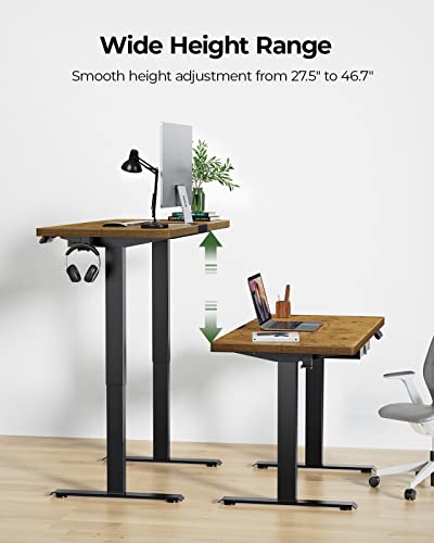 Marsail Standing Desk with Drawer, 55x24 Inch Adjustable Height Standing Desk, Electric Stand up Desk, Sit Stand Home Office Desk, Ergonomic Workstation for Home Office Computer Gaming Desk Rustic