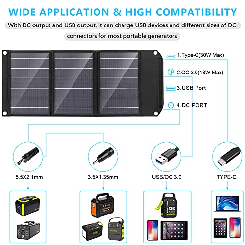 MARBERO Solar Generator 300W Portable Power Station 296Wh with 30W Solar Panel Included with DC, AC, USB A, USB C, Flashlights for Camping, Home, Outdoor, Office, School, Emergency