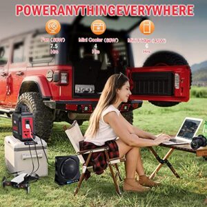 MARBERO Solar Generator 300W Portable Power Station 296Wh with 30W Solar Panel Included with DC, AC, USB A, USB C, Flashlights for Camping, Home, Outdoor, Office, School, Emergency