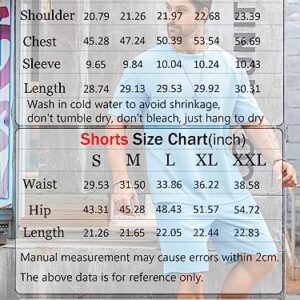 Babioboa Men's Sweatsuit Short Sleeve T Shirt Suit Summer Waffle Tee Short Sets Casual Daily Duty-off 2 pieces(Pink,S)