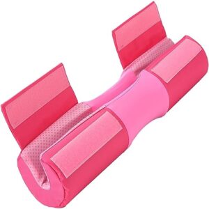 an amman barbell pad for squat, hip thrust - perfect for gym workout smith machine thruster weightlifting - relieves neck and shoulder pain - thick foam cushion pink am001bz