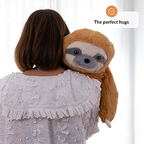 Weighted Stuffed Animal for Anxiety | Calming & Comforting 5 Lbs | Weighted Plush Animal Sloth | Anxiety Stuffed Animals for Adults & Kids | Carrying Bag Included | Machine Washable Weighted Plushie